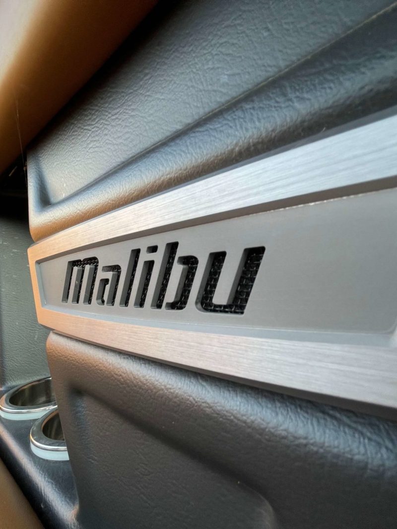 close up photo of boat Malibu M235 from Centex Boat Rentals